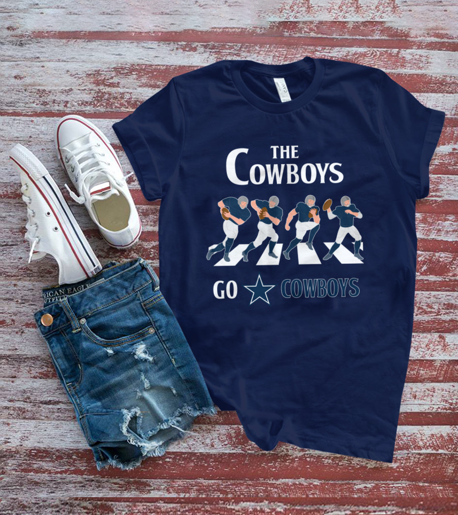 The Cowboys Go Cowboys Star Football Players Crossing T-Shirt