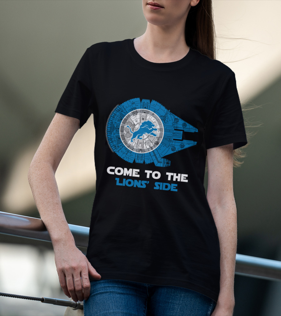 Come To The Lions' Side Millennium Falcon Detroit Lions T-Shirt