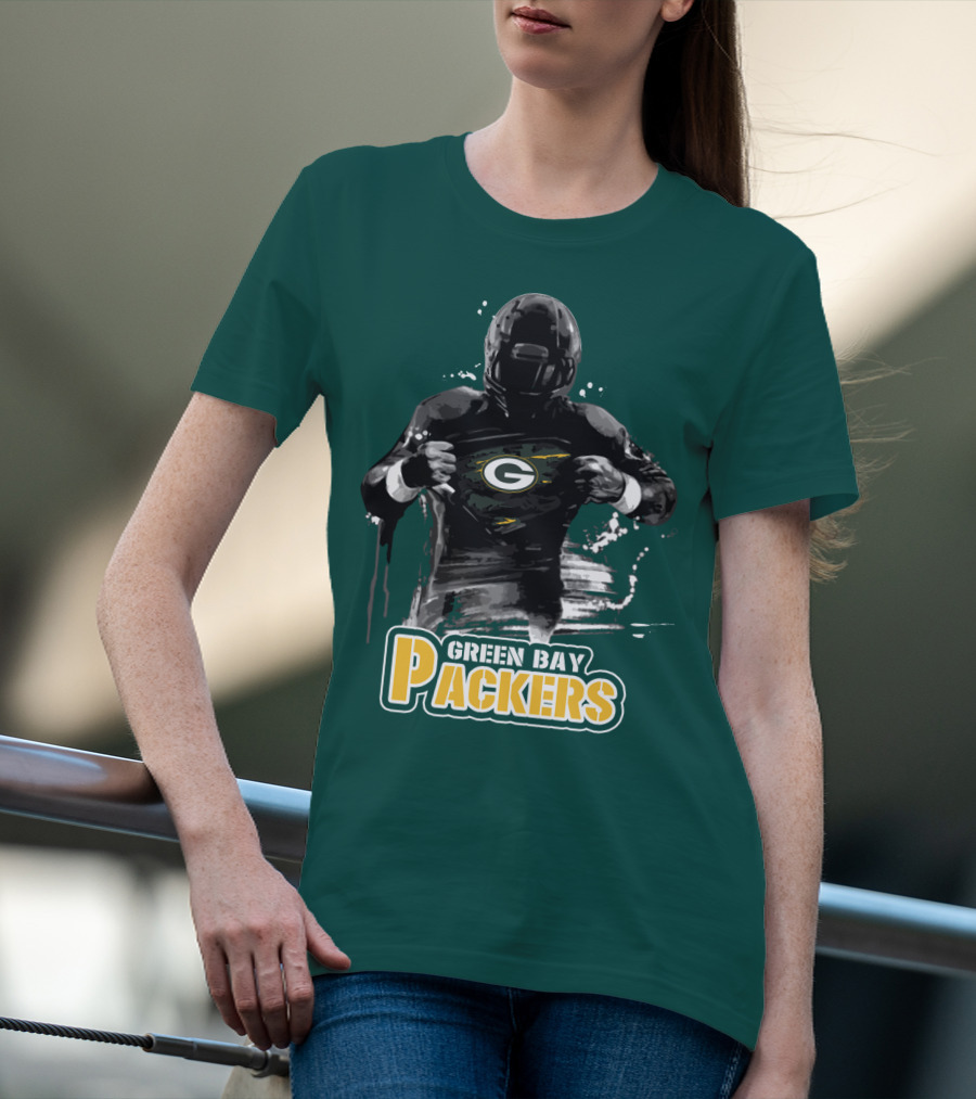 Green Bay Packers Superhero Football Player Iconic Team T-Shirt
