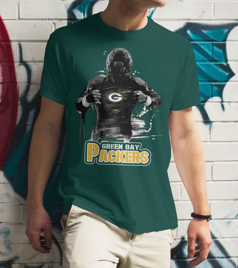 Green Bay Packers Superhero Football Player Iconic Team T-Shirt