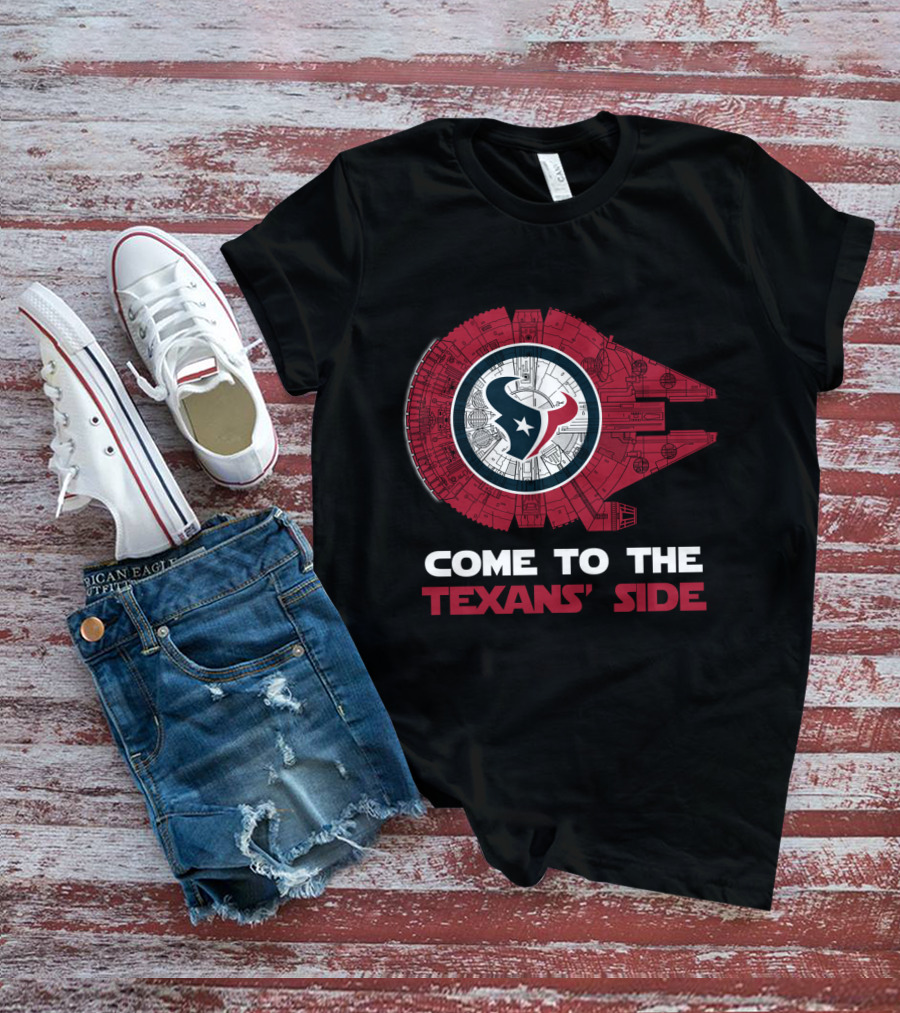Come To The Texans' Side Houston Texans Millennium Falcon T-Shirt