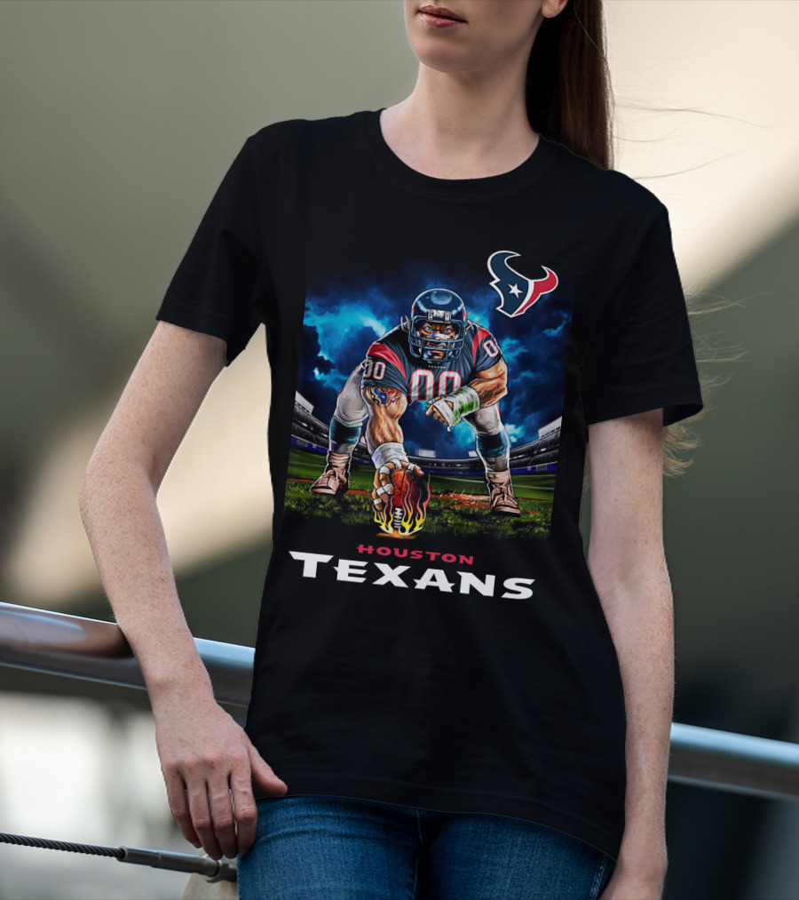 Houston Texans Football 3 Point Stance Nfl Stadium Team Spirit T-Shirt