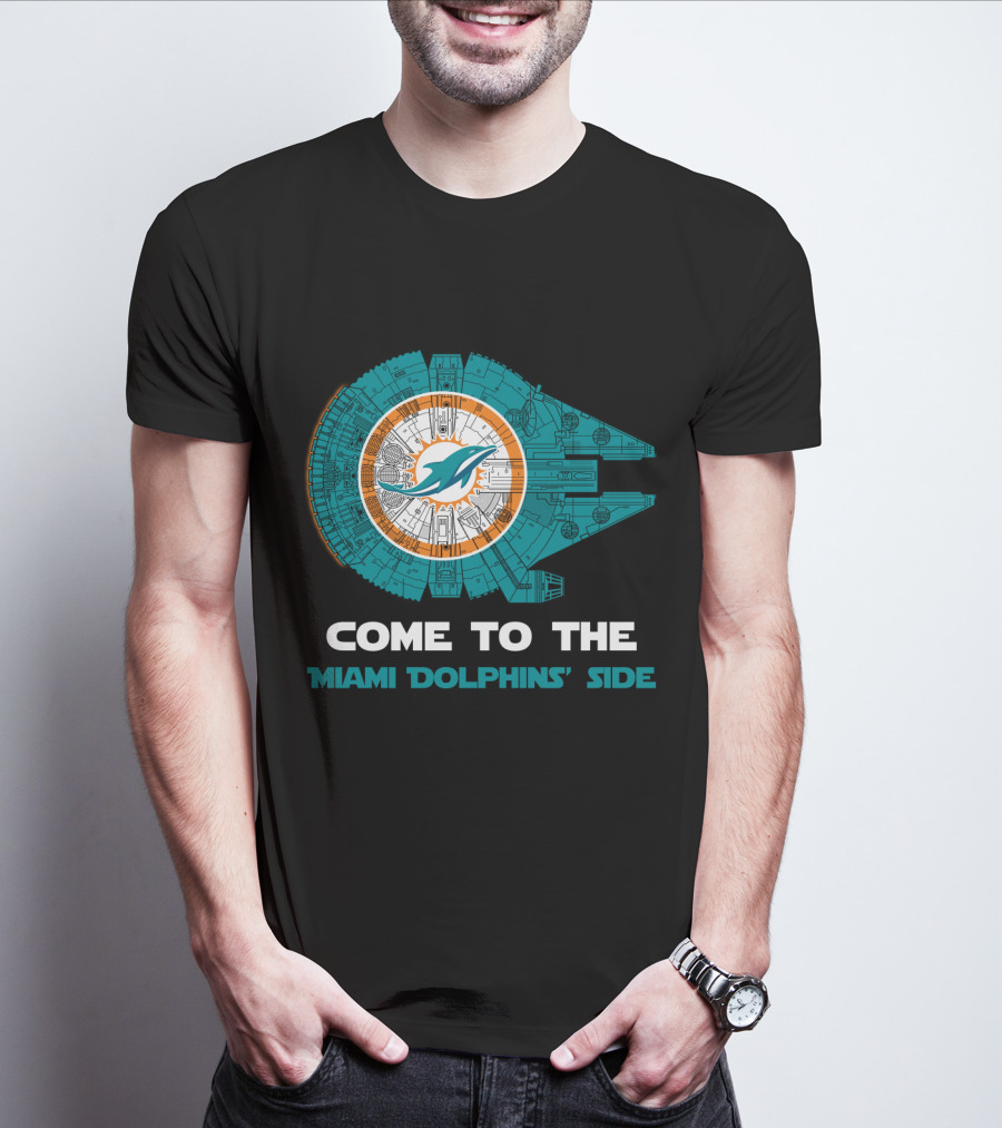 Miami Dolphins Come To The Dolphins' Side Millennium Falcon T-Shirt