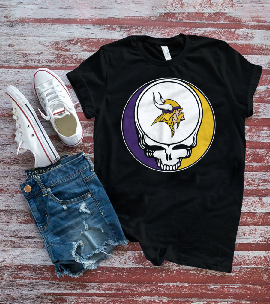 GRATEFUL DEAD Vikings Logo Skull Helmet T-Shirt