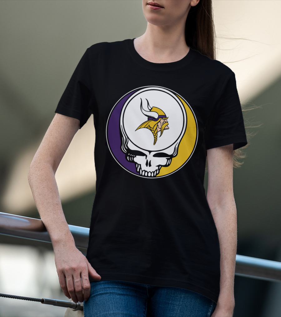 GRATEFUL DEAD Vikings Logo Skull Helmet T-Shirt