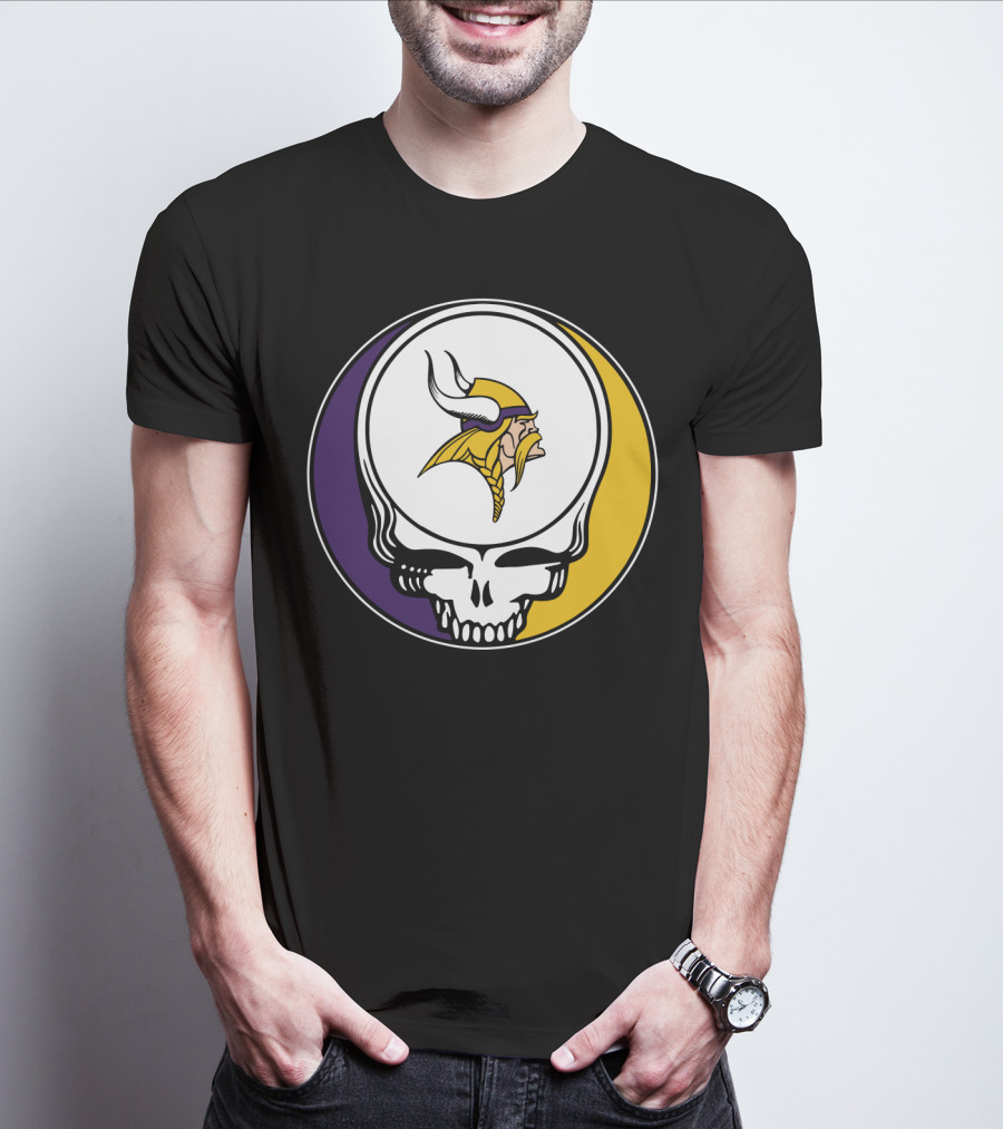GRATEFUL DEAD Vikings Logo Skull Helmet T-Shirt