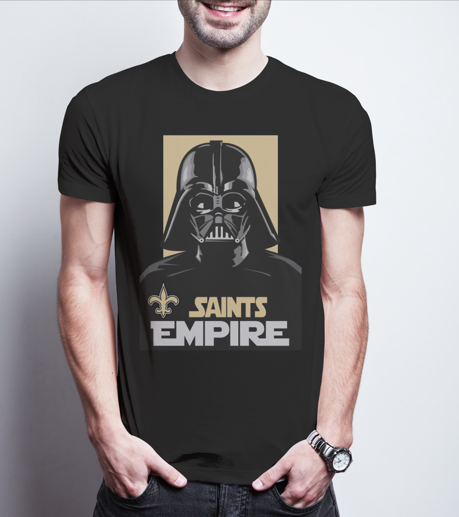 New Orleans Saints Empire Darth Vader Iconic Crossover Football T-Shirt