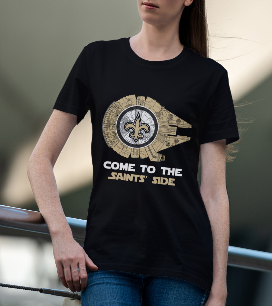 New Orleans Saints Come To The Saints' Side Millennium Falcon T-Shirt