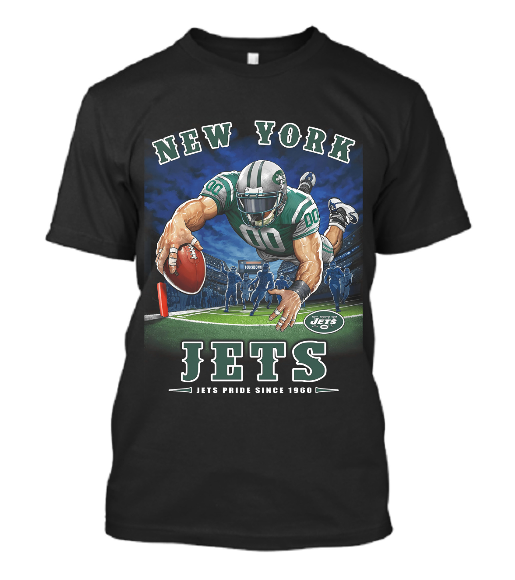 New York Jets Pride Since 1960 End Zone Touchdown T-Shirt