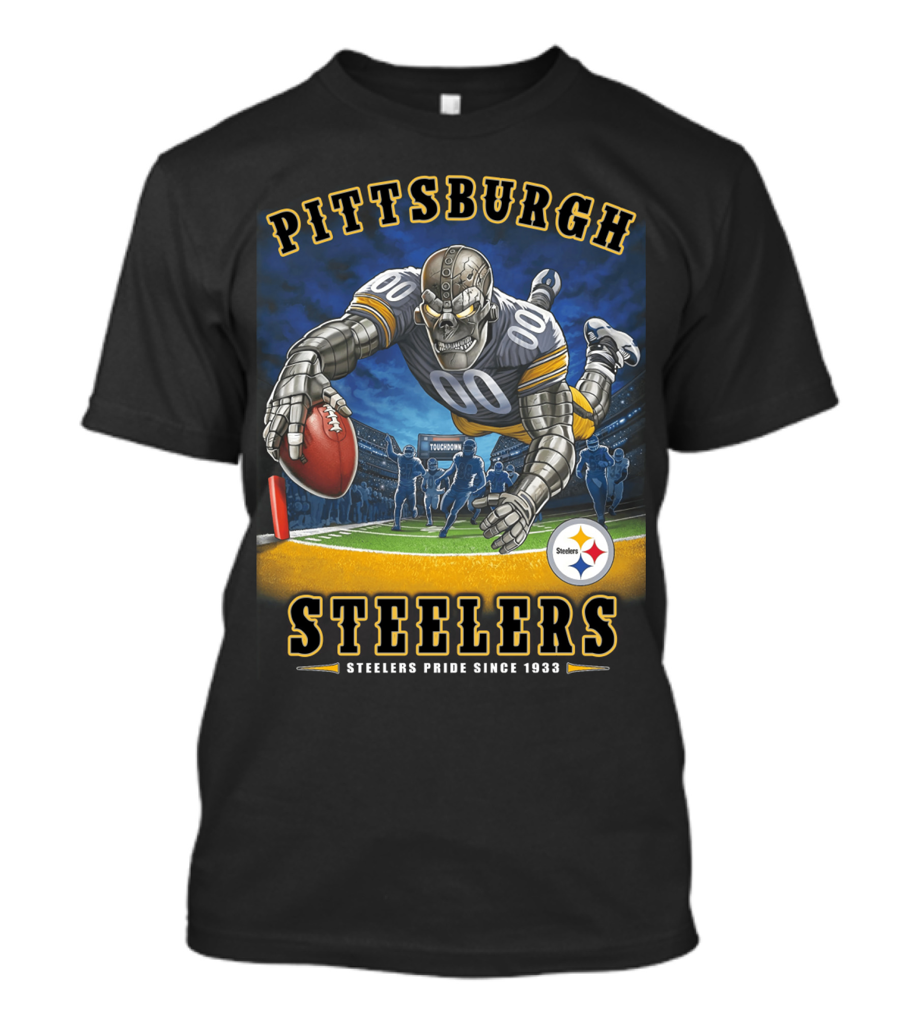 Pittsburgh Steelers Pride Since 1933 End Zone Action T-Shirt