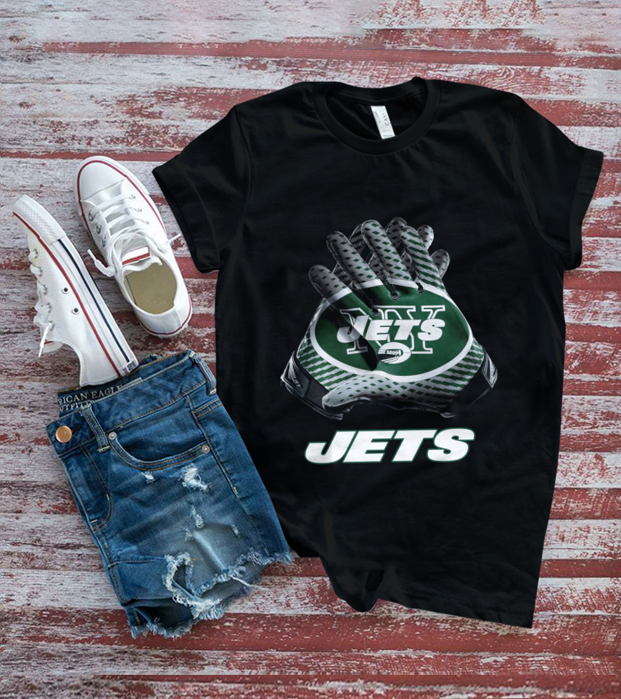 New York Jets Nfl Team Logo Gloves Jets T-Shirt