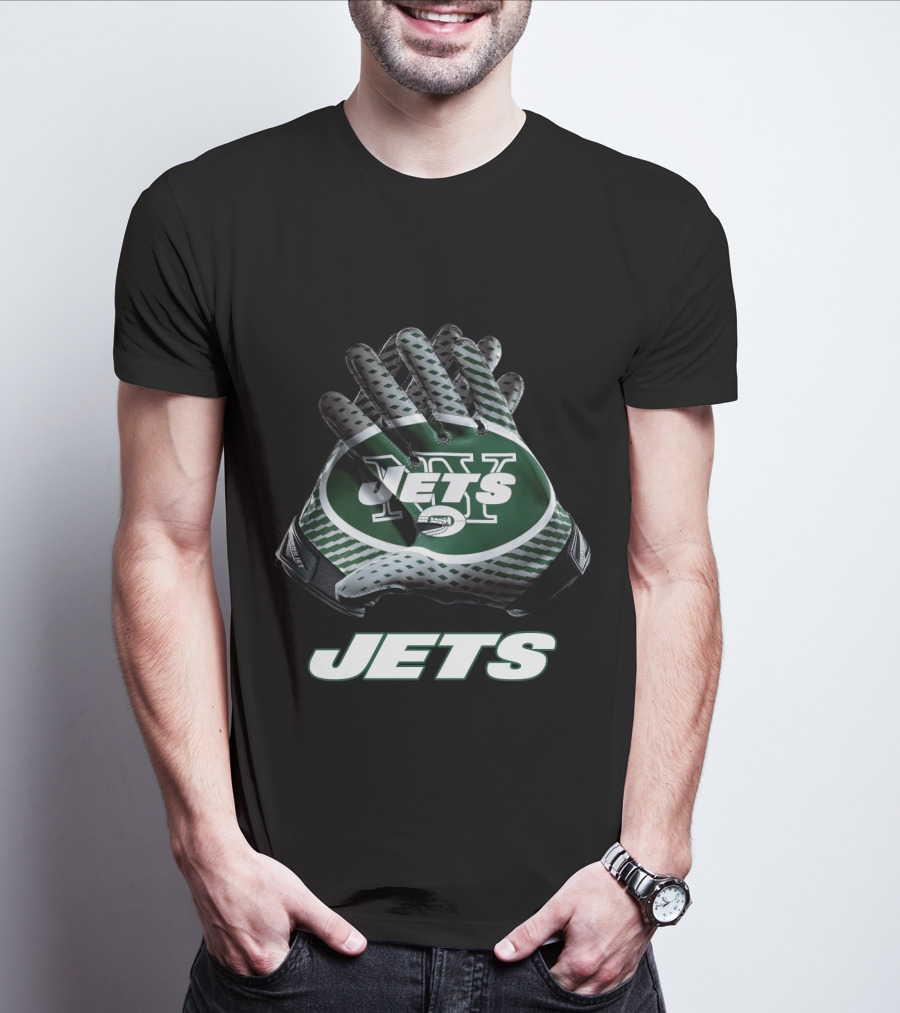 New York Jets Nfl Team Logo Gloves Jets T-Shirt