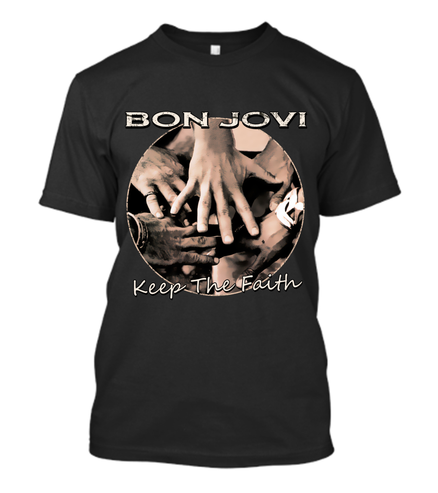 BON JOVI Keep The Faith Hands Circle T-Shirt