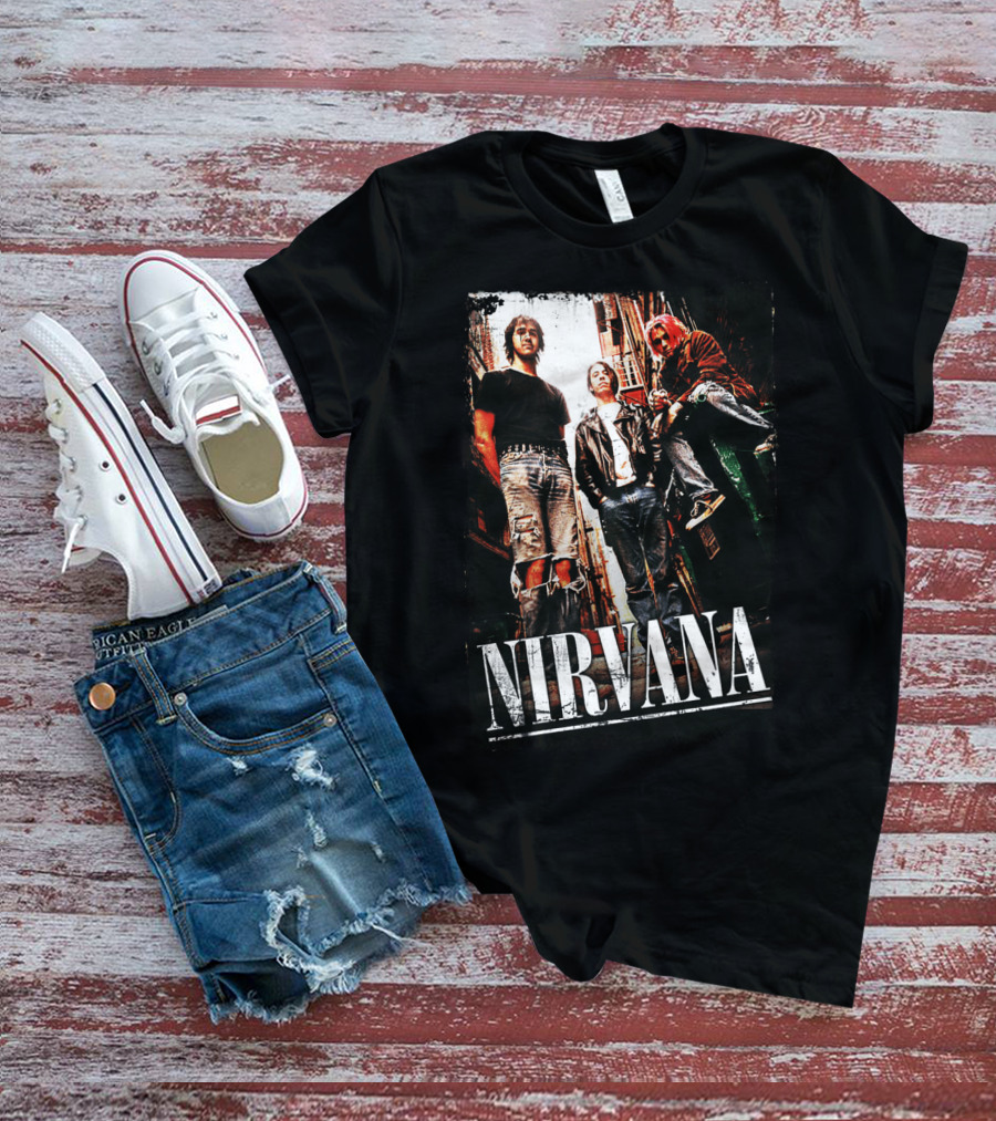 Nirvana Nvn 14 Grunge Band Photo T-Shirt