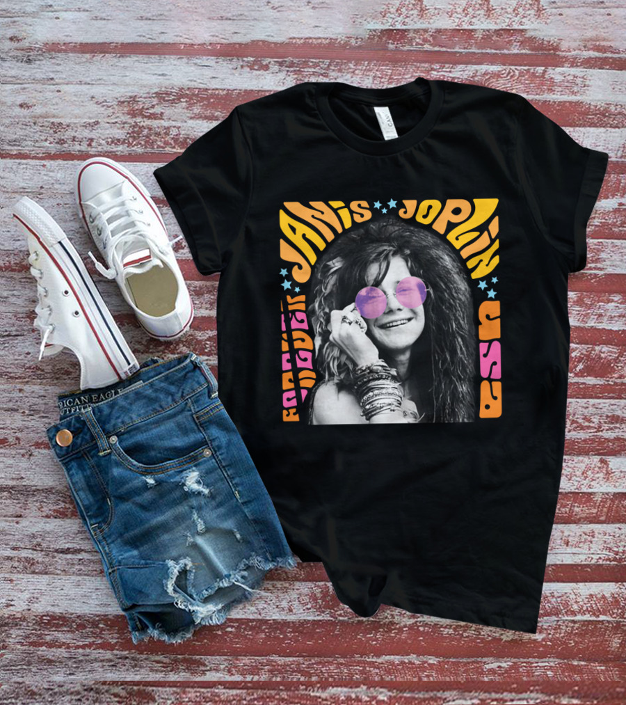 Janis Joplin Forever USA JNJL 09 Postage Stamp T-Shirt