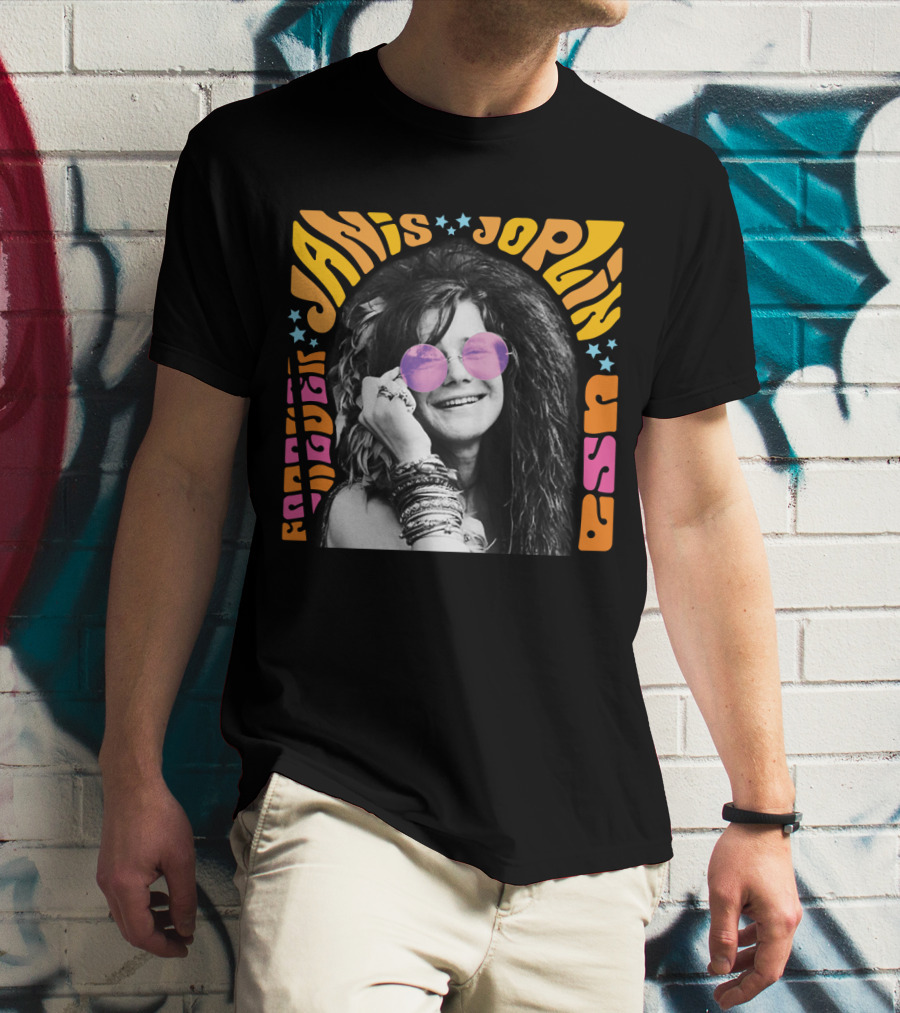 Janis Joplin Forever USA JNJL 09 Postage Stamp T-Shirt