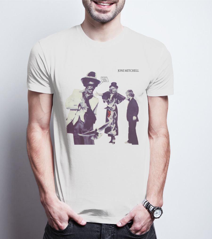 Joni Mitchell Don Juan's Reckless Daughter Album Cover Imagery With Figures And Birds T-Shirt