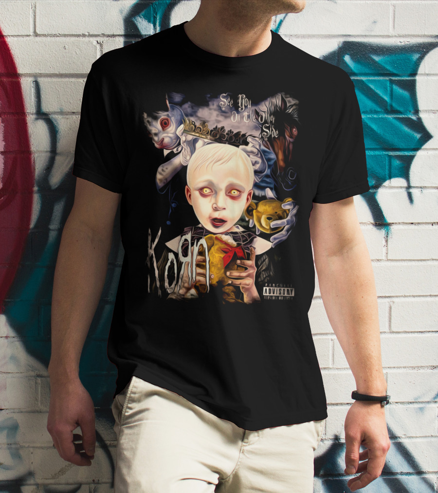 KORN See You On The Other Side Creepy Child And Doll With Clown Faces T-Shirt