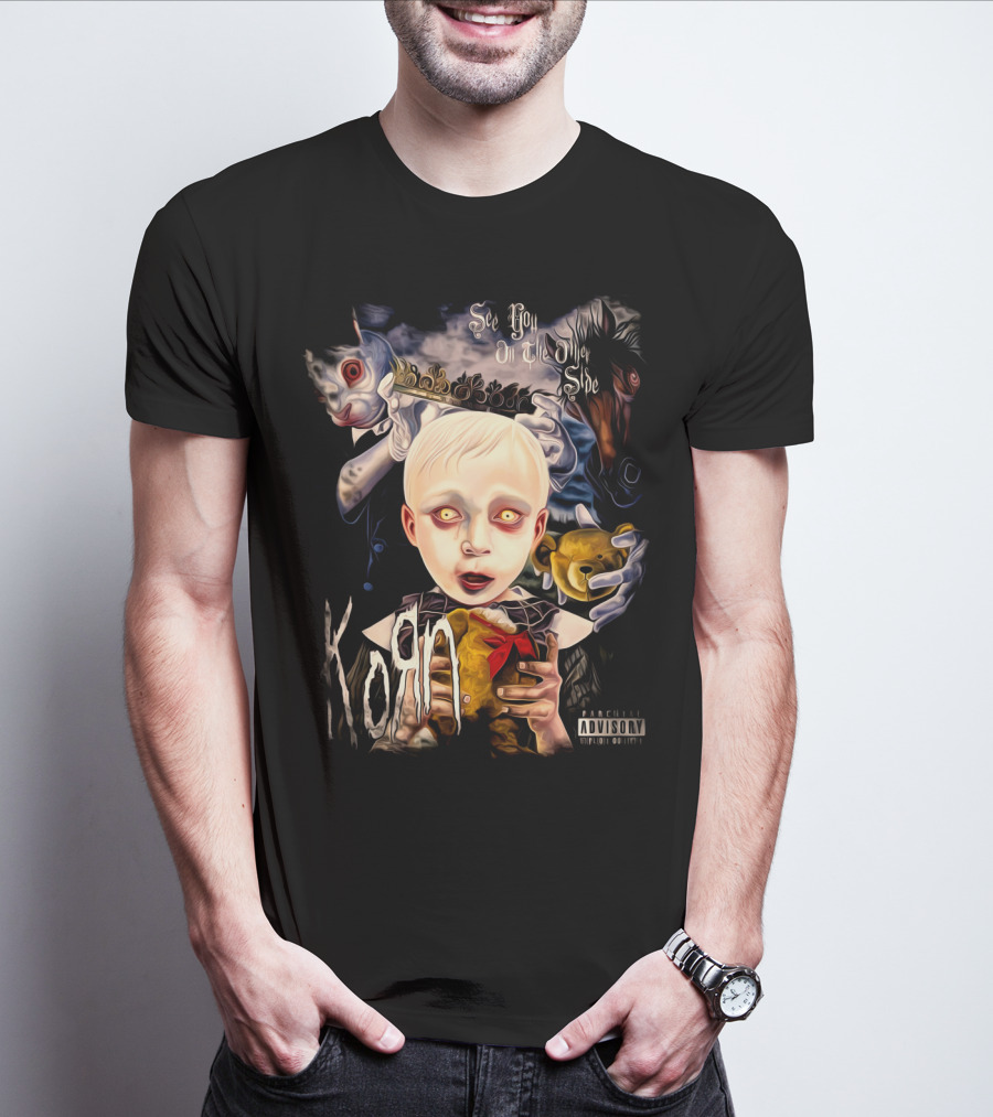 KORN See You On The Other Side Creepy Child And Doll With Clown Faces T-Shirt