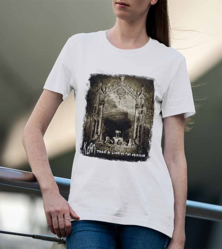 KORN Take A Look In The Mirror Gothic Arch Reflection T-Shirt