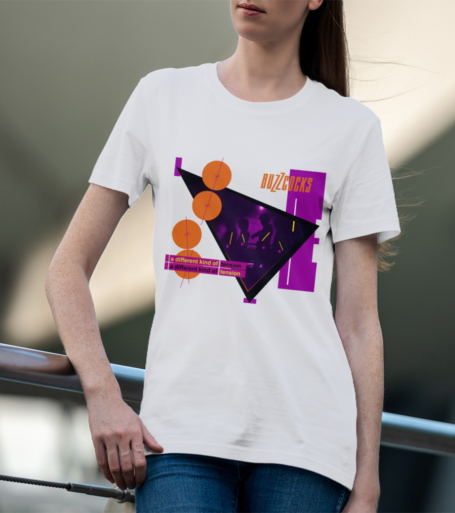Buzzcocks A Different Kind Of Tension BZC 04 Purple Triangle T-Shirt