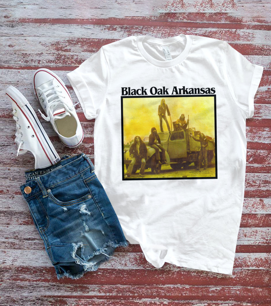 Black Oak Arkansas Band Vintage Yellow Truck Scene T-Shirt