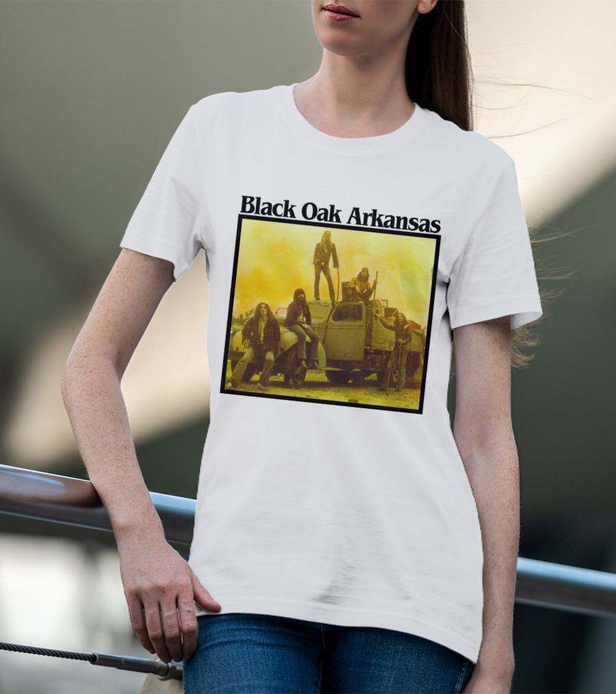 Black Oak Arkansas Band Vintage Yellow Truck Scene T-Shirt