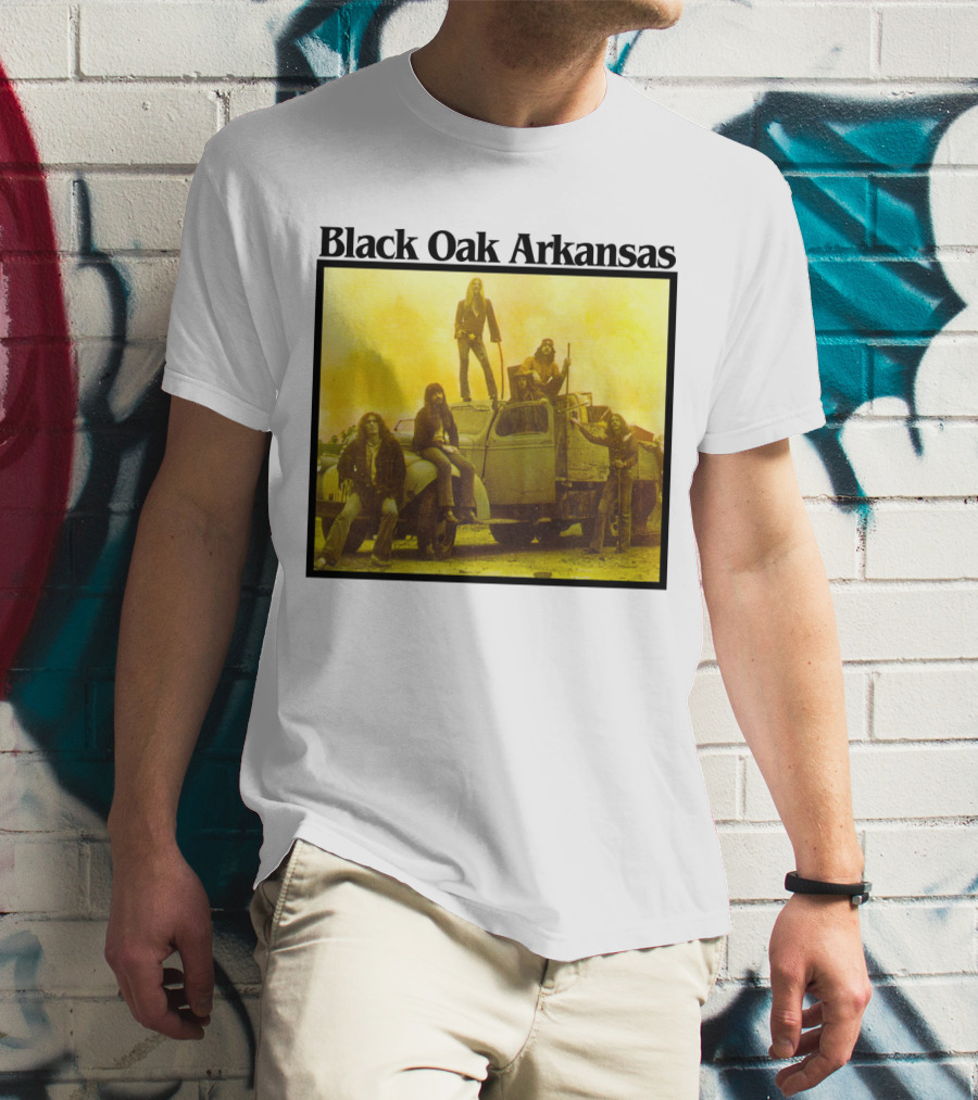Black Oak Arkansas Band Vintage Yellow Truck Scene T-Shirt