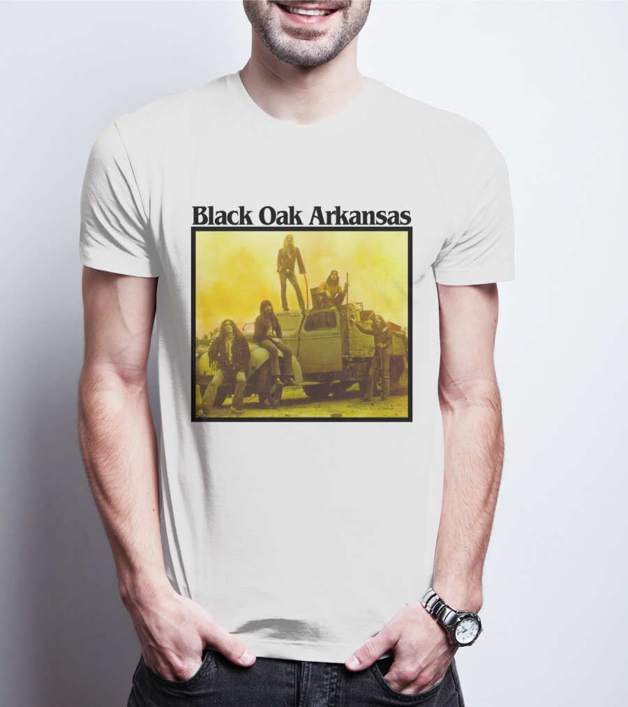 Black Oak Arkansas Band Vintage Yellow Truck Scene T-Shirt