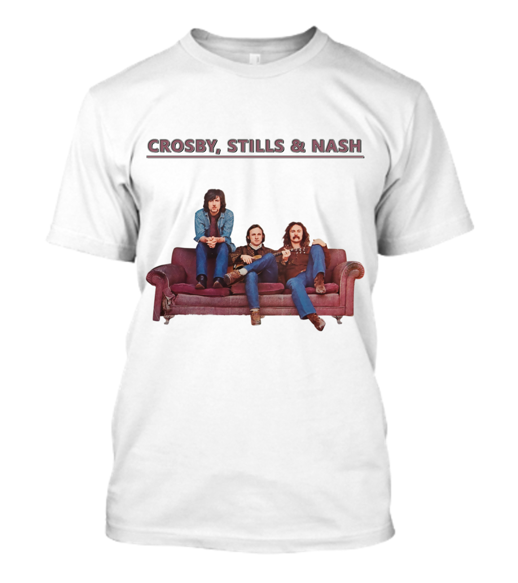 Crosby Stills & Nash On Vintage Couch T-Shirt