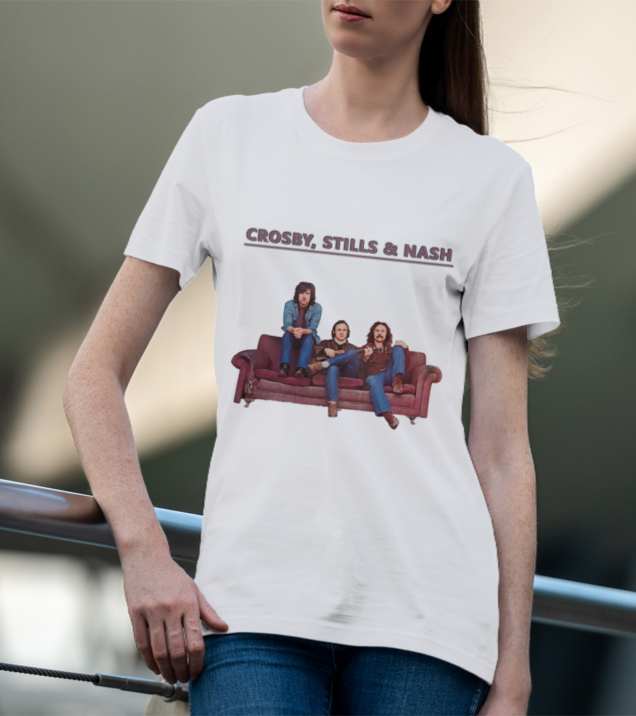 Crosby Stills & Nash On Vintage Couch T-Shirt