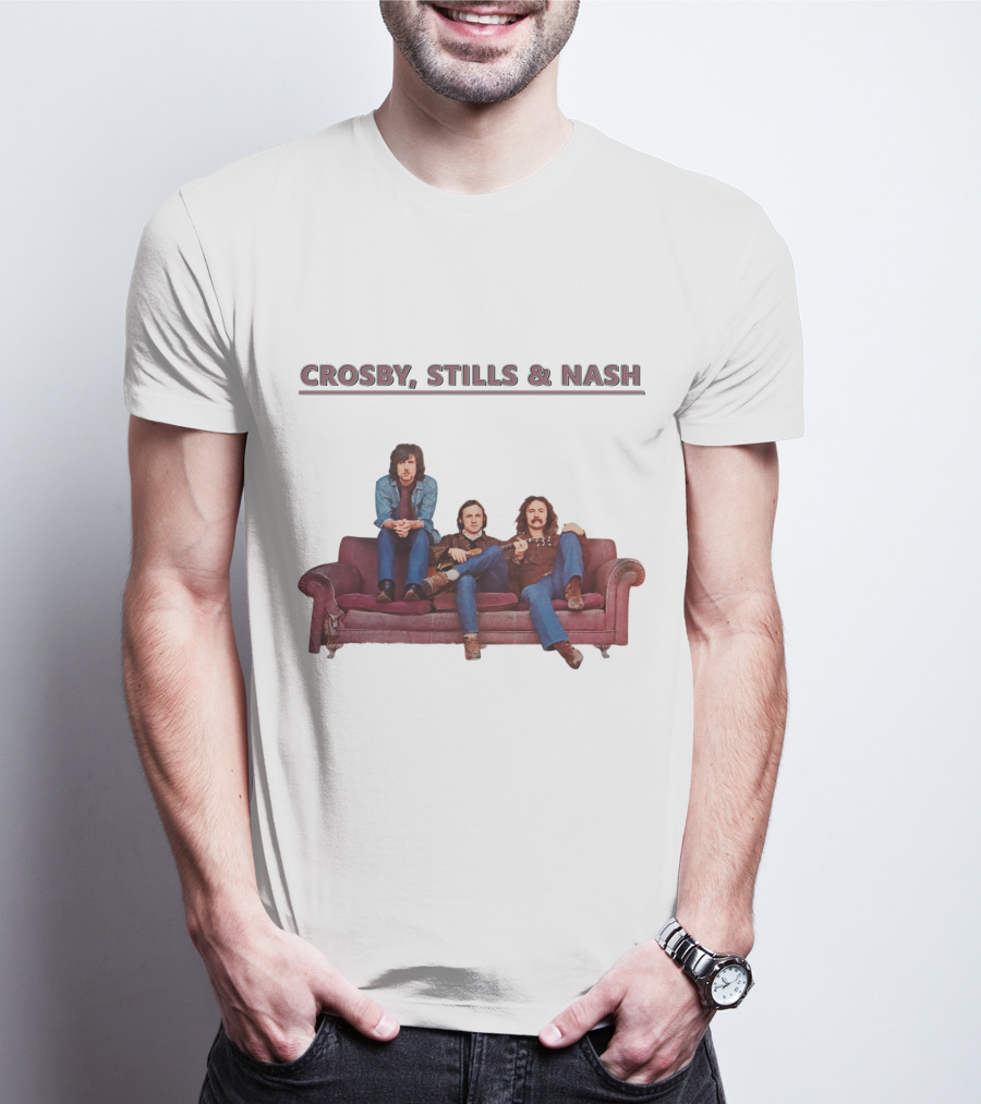 Crosby Stills & Nash On Vintage Couch T-Shirt
