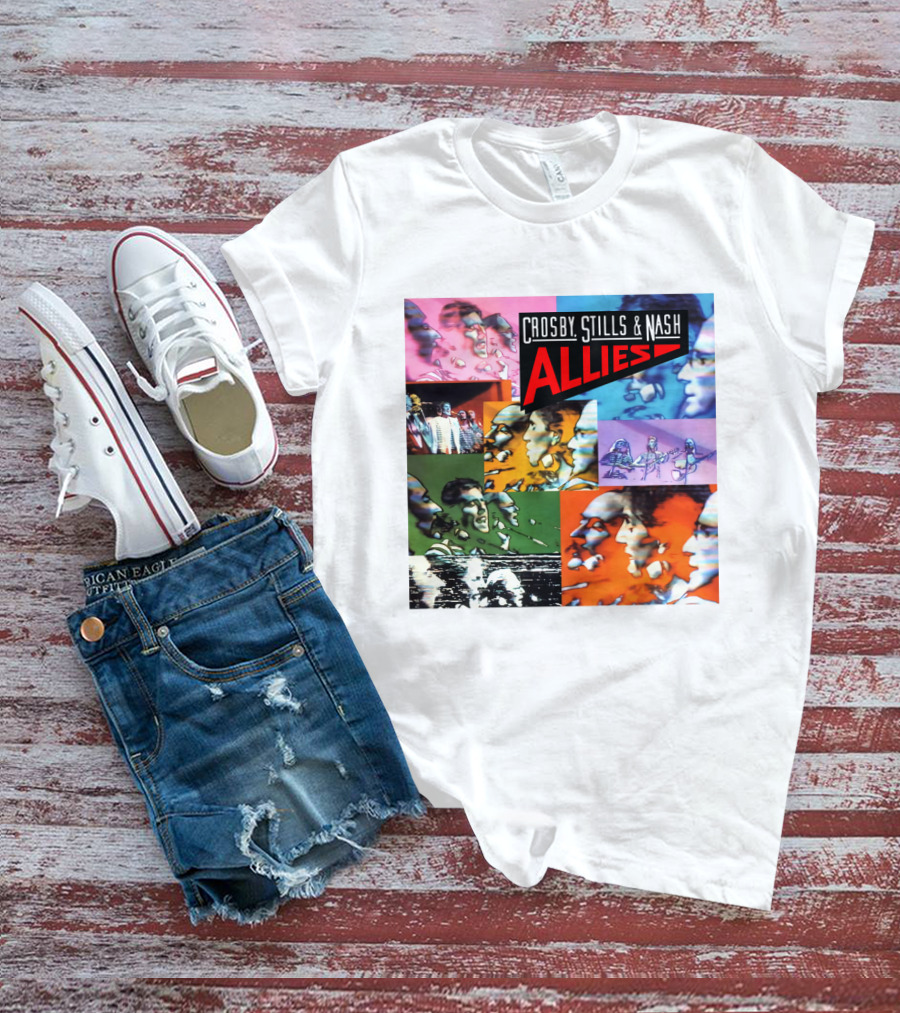 Crosby, Stills And Nash Allies Album Collage T-Shirt