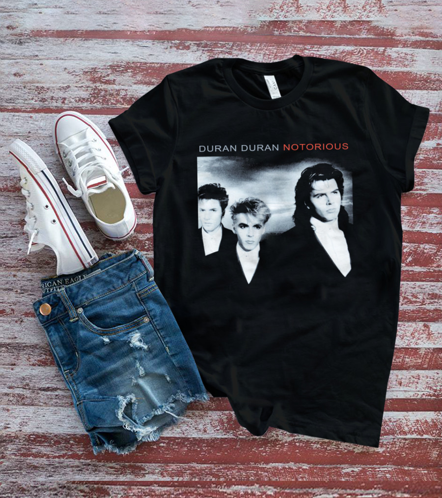 Duran Duran Notorious 1986 Album Cover Black And White Trio T-Shirt