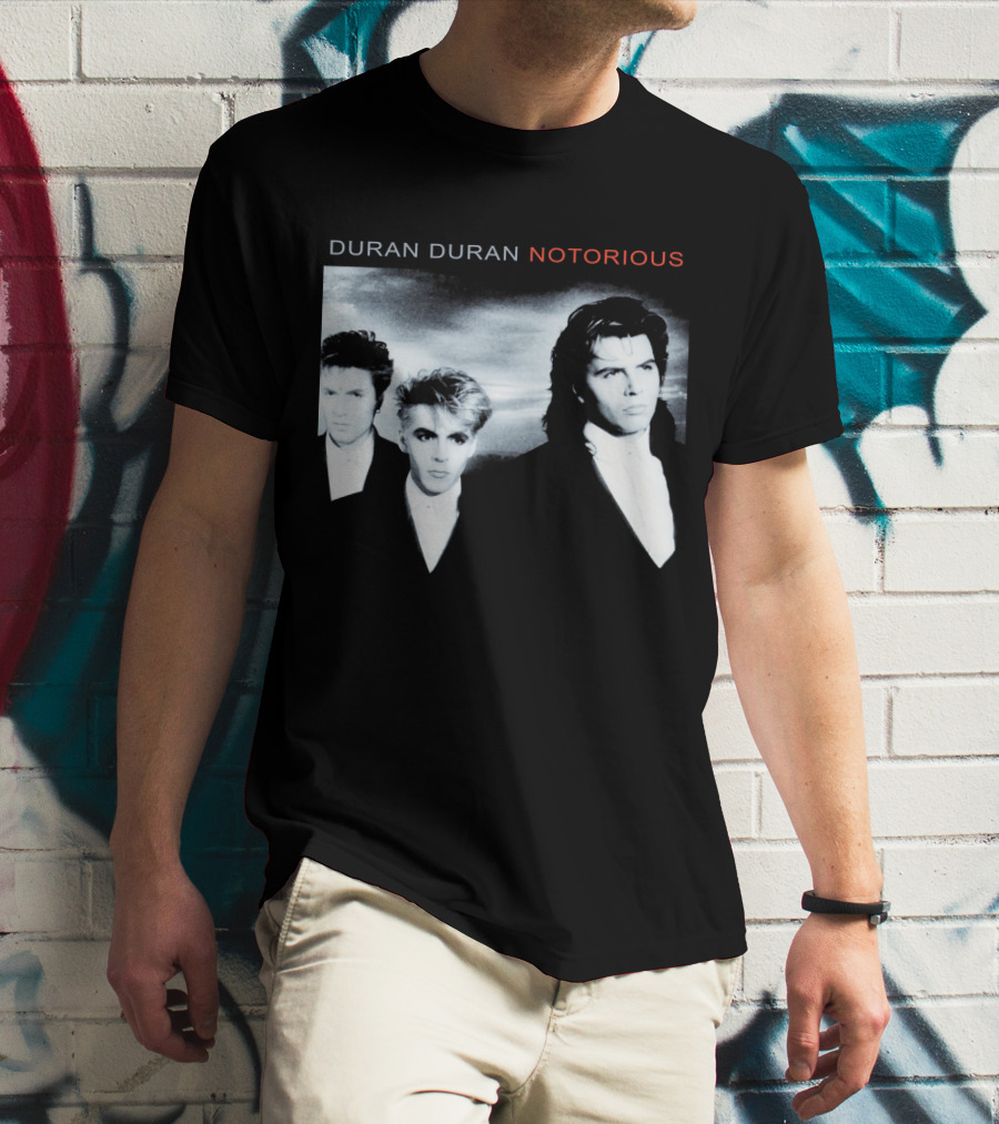 Duran Duran Notorious 1986 Album Cover Black And White Trio T-Shirt