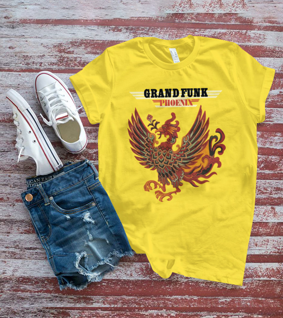 Grand Funk Railroad Phoenix Winged Firebird בשה T-Shirt