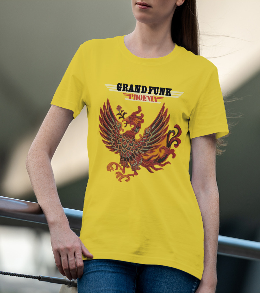 Grand Funk Railroad Phoenix Winged Firebird בשה T-Shirt