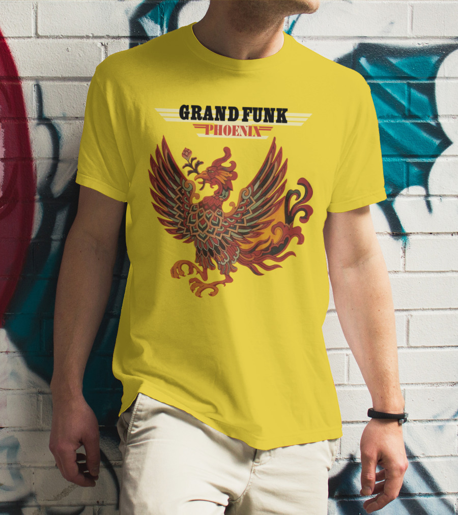 Grand Funk Railroad Phoenix Winged Firebird בשה T-Shirt