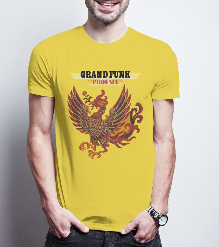 Grand Funk Railroad Phoenix Winged Firebird בשה T-Shirt