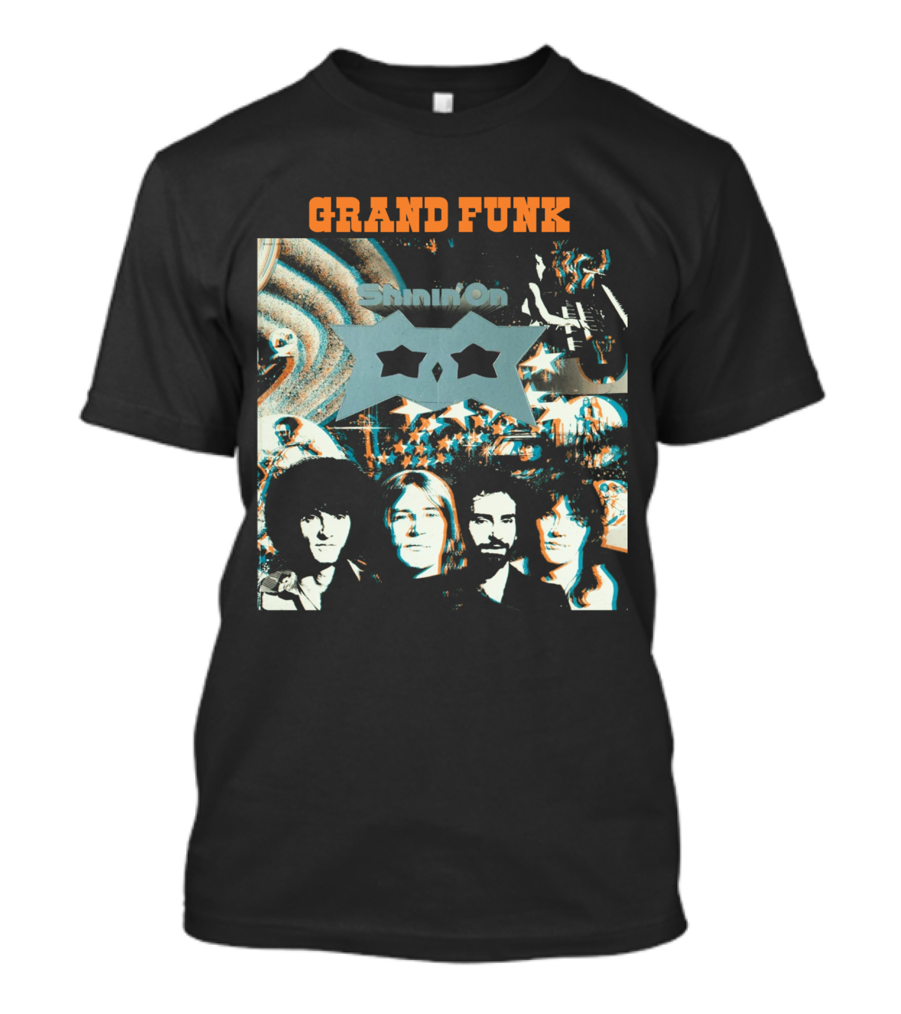 Grand Funk Railroad Shinin' On Album Cover Art With Band Members T-Shirt