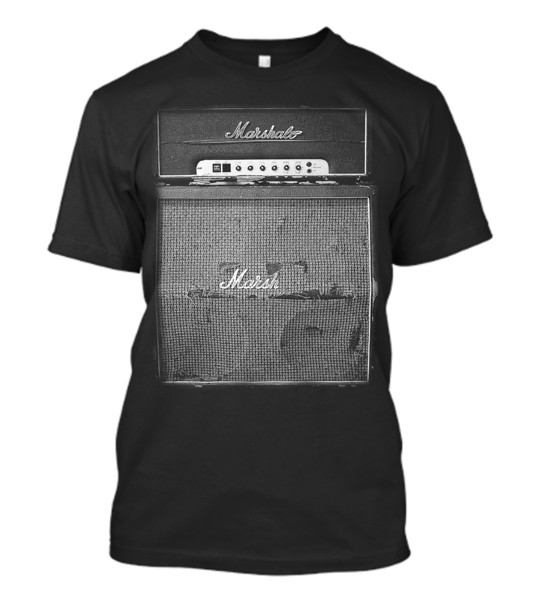 Marshall Vintage Amplifier Stack Black And White Image T-Shirt