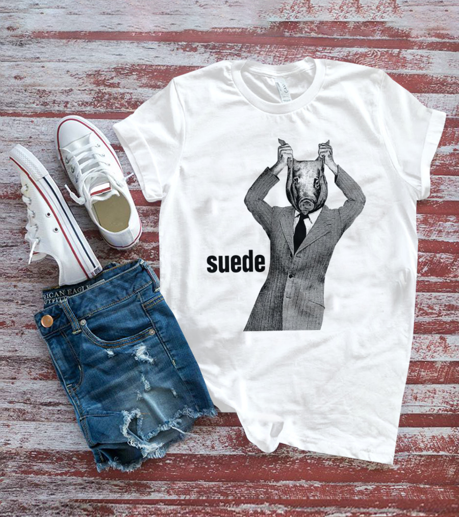 Suede Pig Head Suit Man Artwork Sde T-Shirt