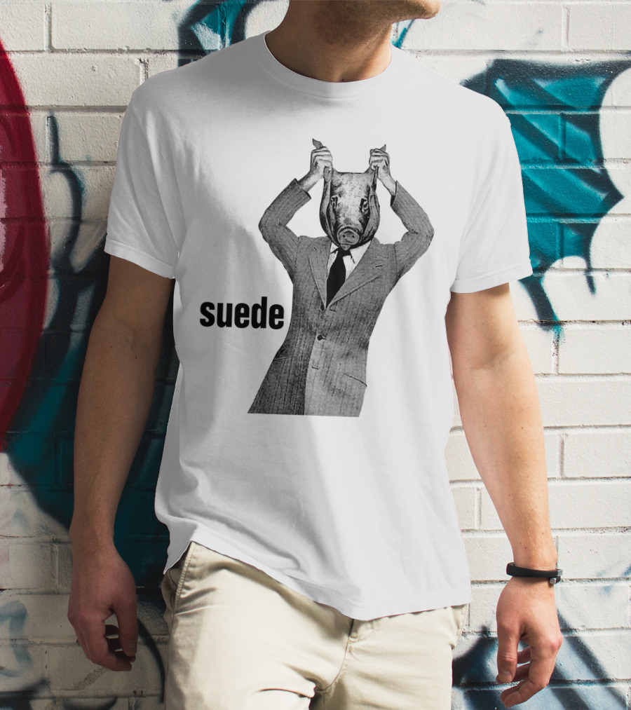 Suede Pig Head Suit Man Artwork Sde T-Shirt