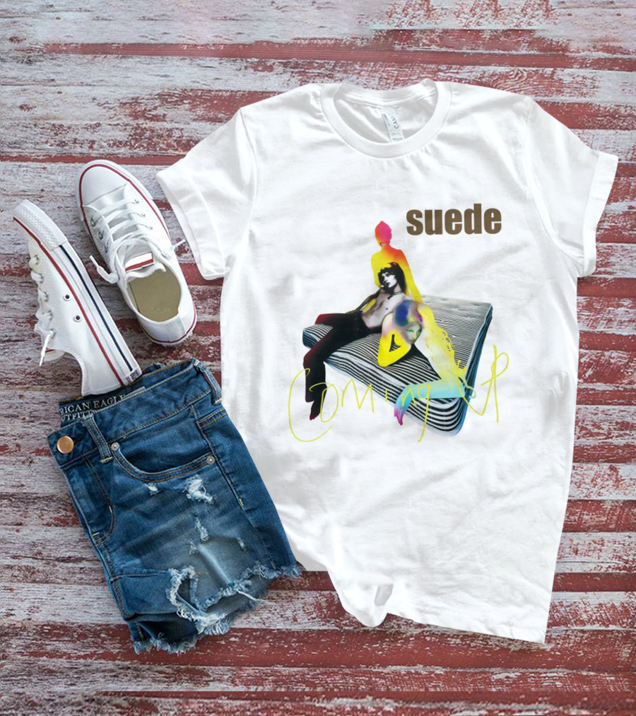 Suede Coming Up Album Cover Sde 06 Multicolored Figures On Mattress T-Shirt