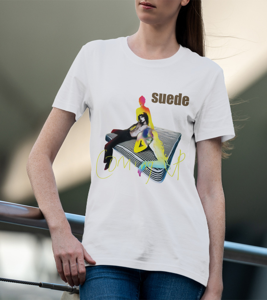 Suede Coming Up Album Cover Sde 06 Multicolored Figures On Mattress T-Shirt