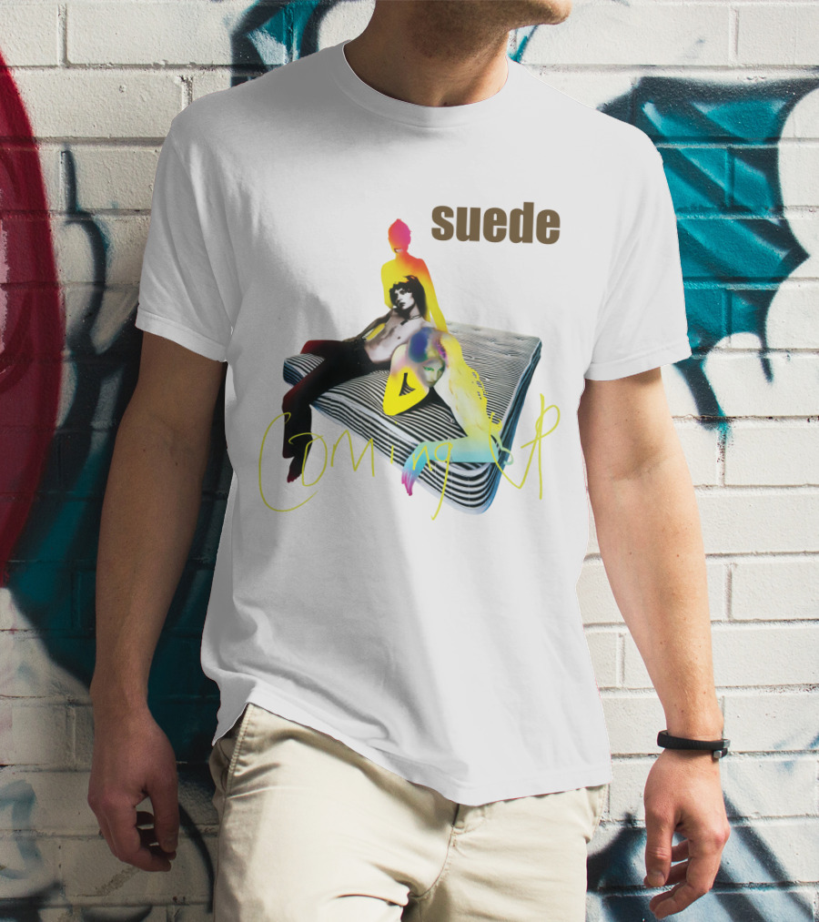 Suede Coming Up Album Cover Sde 06 Multicolored Figures On Mattress T-Shirt