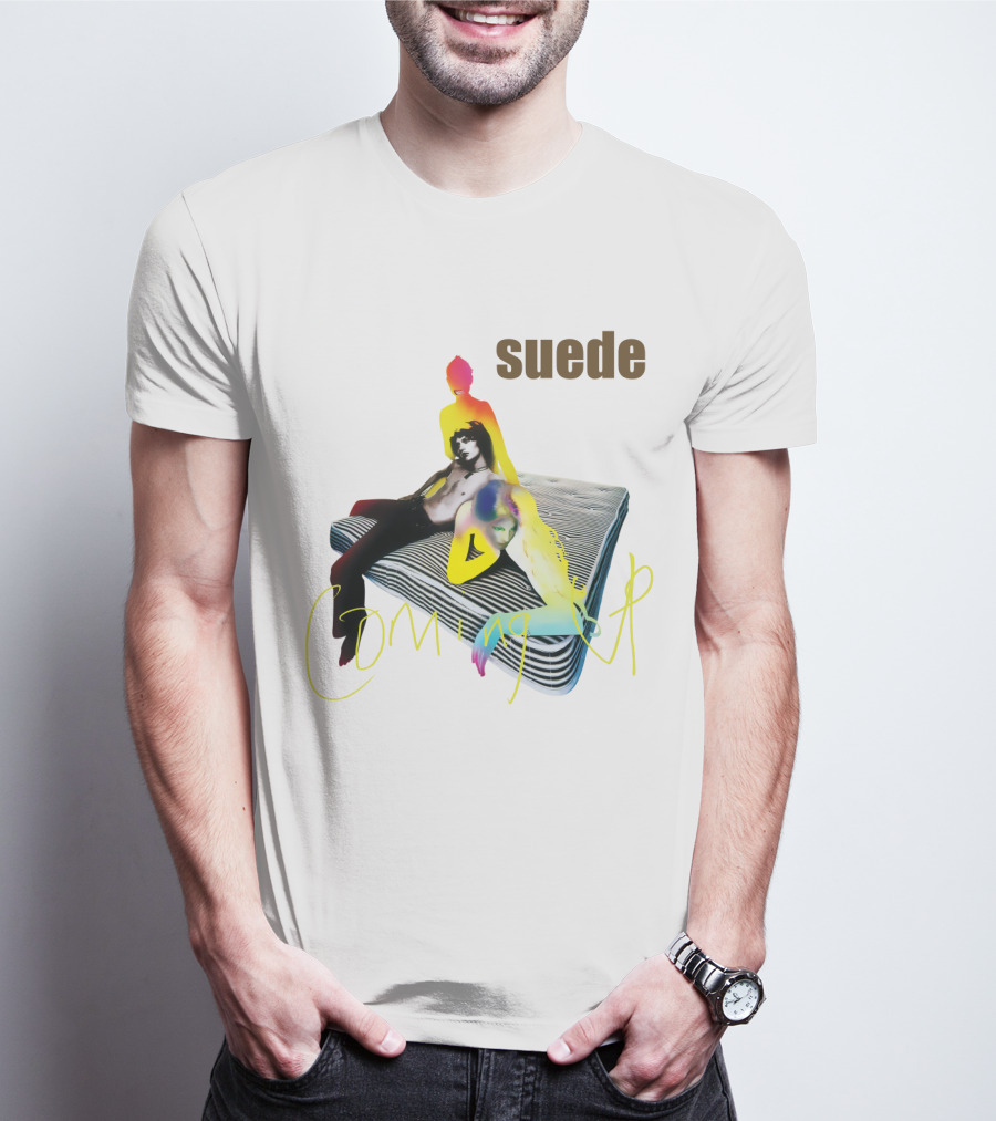 Suede Coming Up Album Cover Sde 06 Multicolored Figures On Mattress T-Shirt