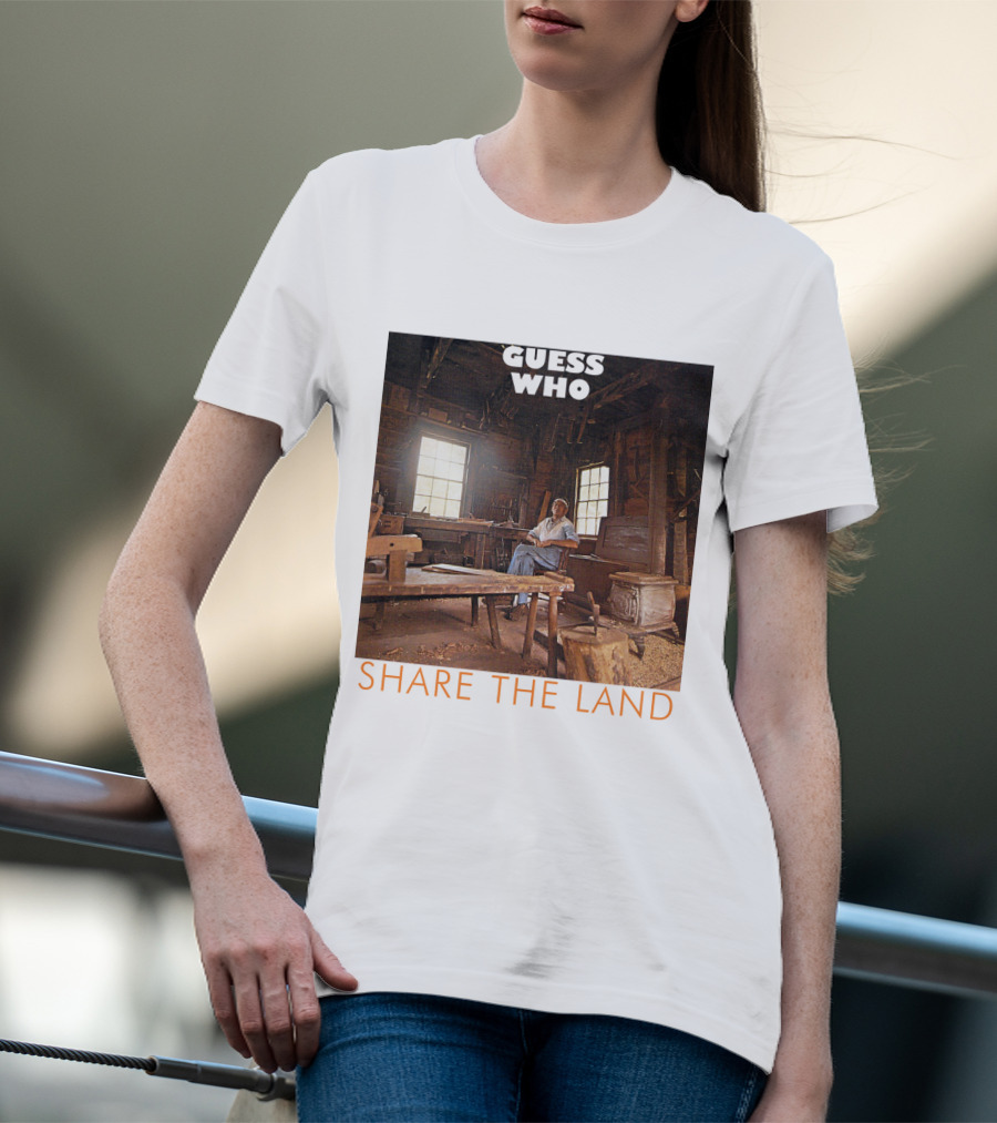 Guess Who Share The Land Rustic Cabin Scene T-Shirt