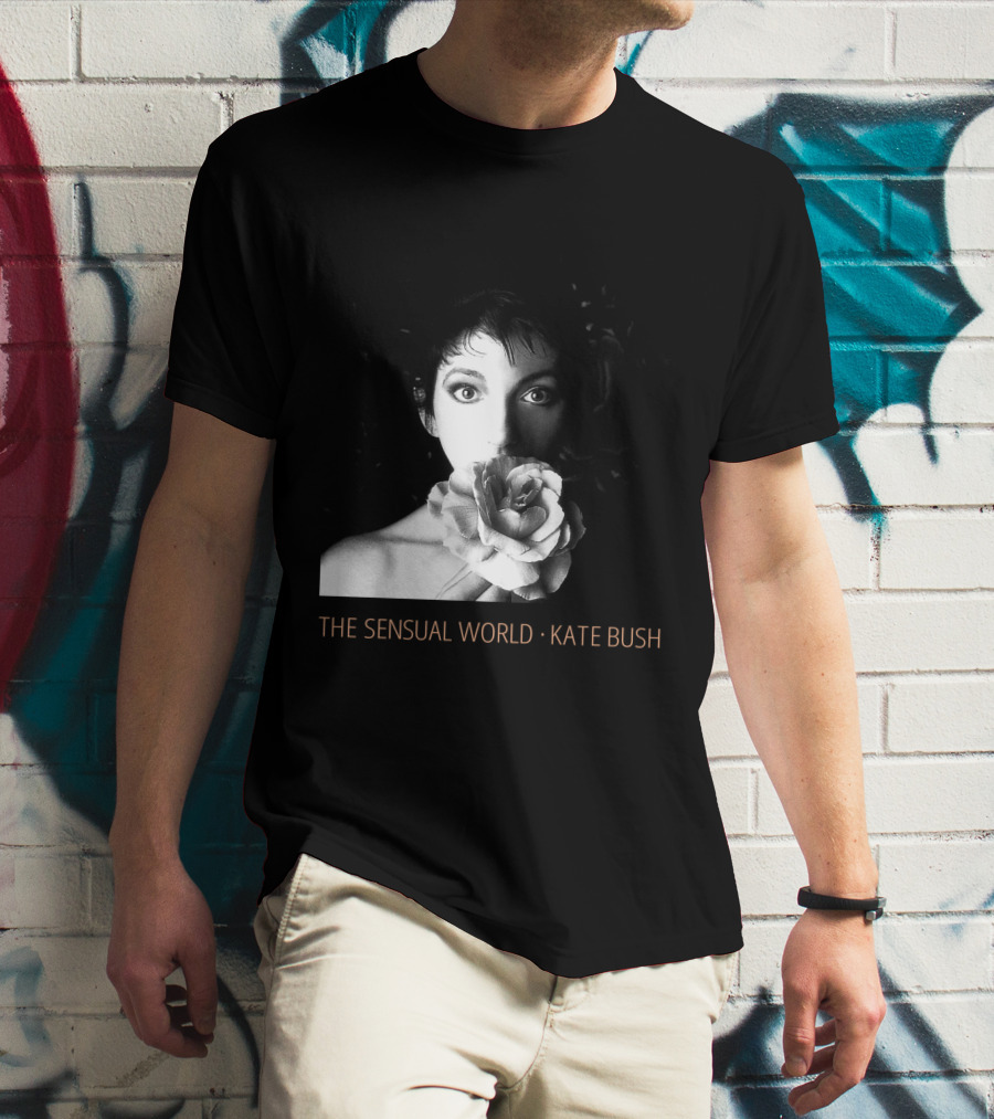 The Sensual World Kate Bush Flower Portrait Black And White T-Shirt