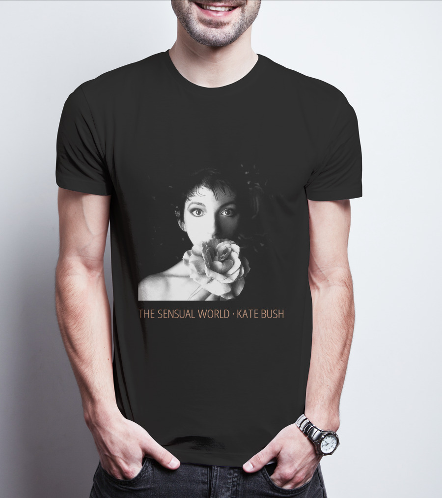 The Sensual World Kate Bush Flower Portrait Black And White T-Shirt